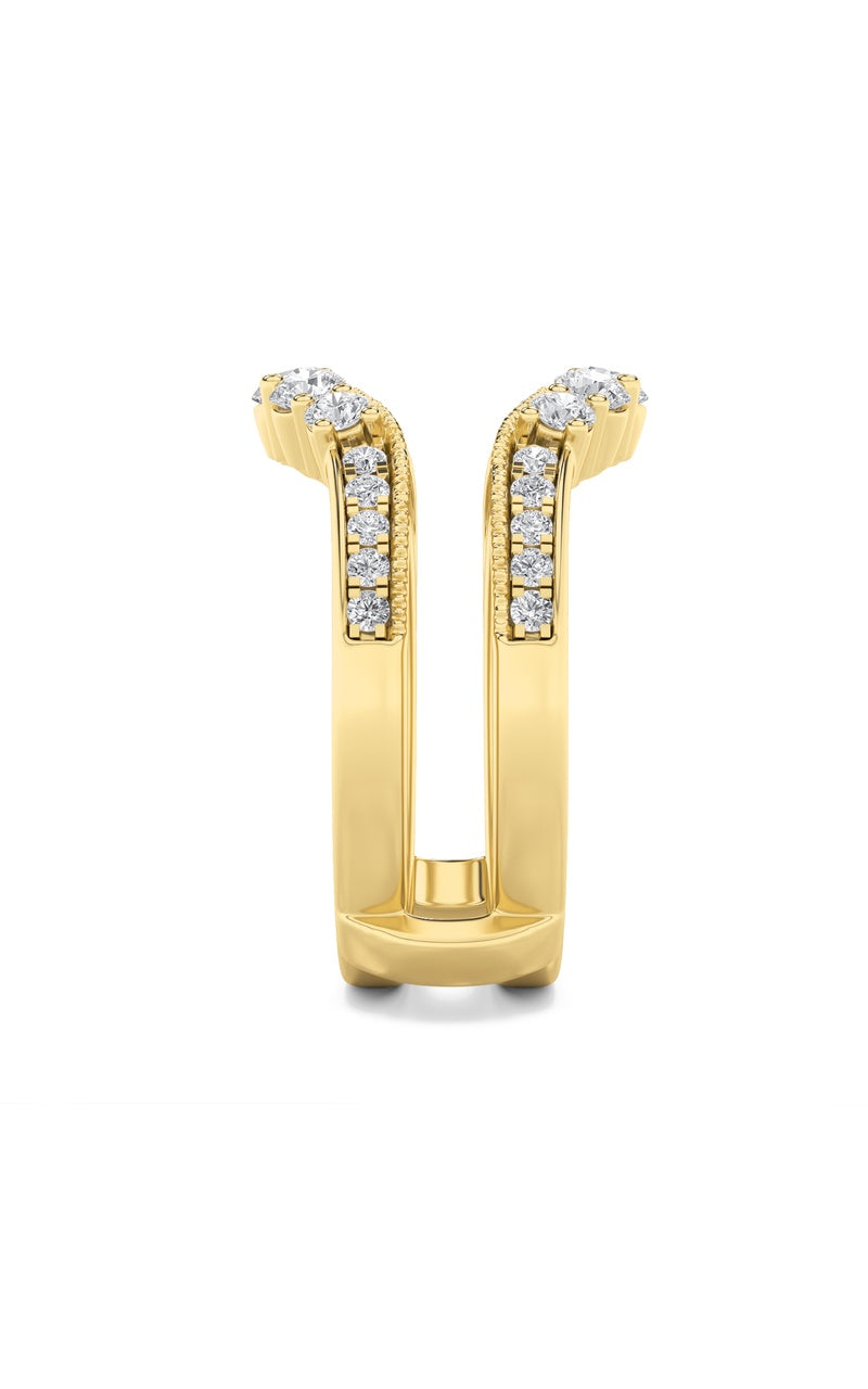 1Cttw Round Shaped Lab Grown Diamond (F/VS) Insert Jacket Ring in 14K Gold