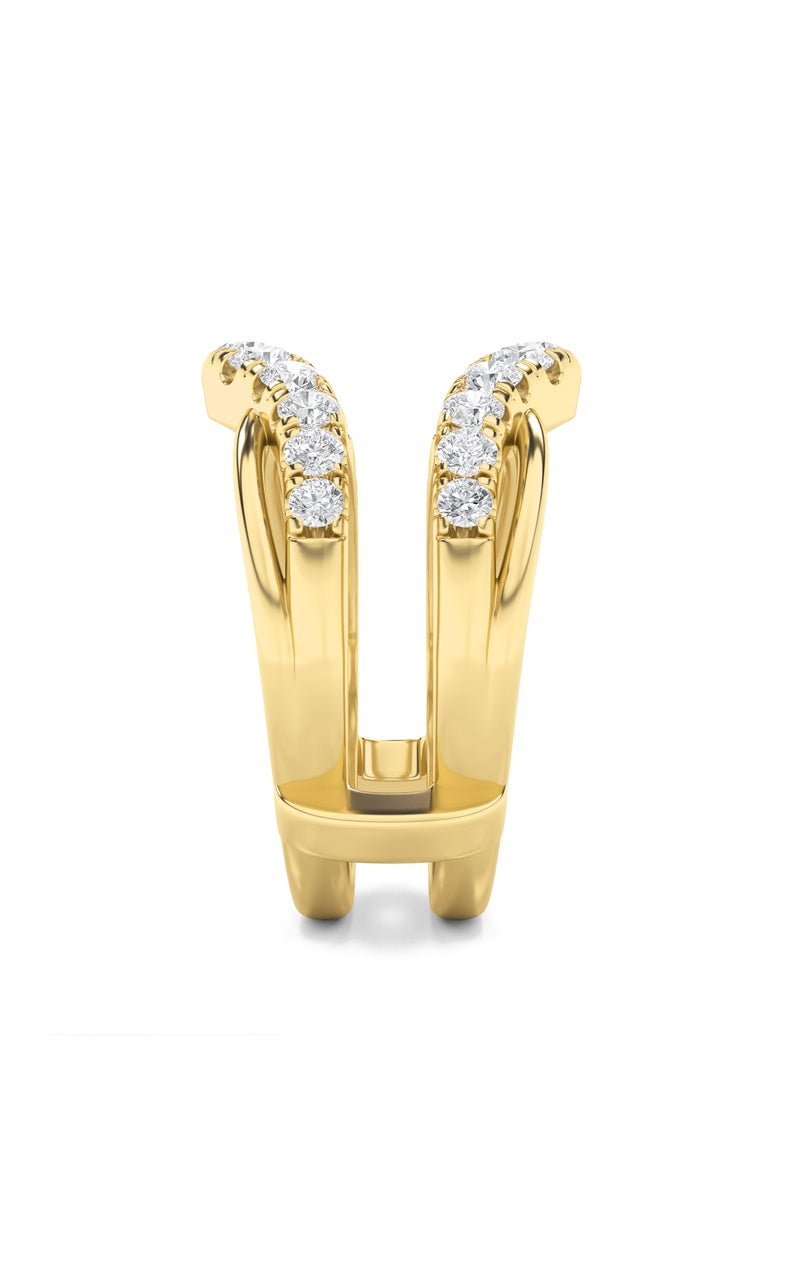 1Cttw Round Shaped Lab Grown Diamond (F/VS) Insert Jacket Ring in 14K Gold