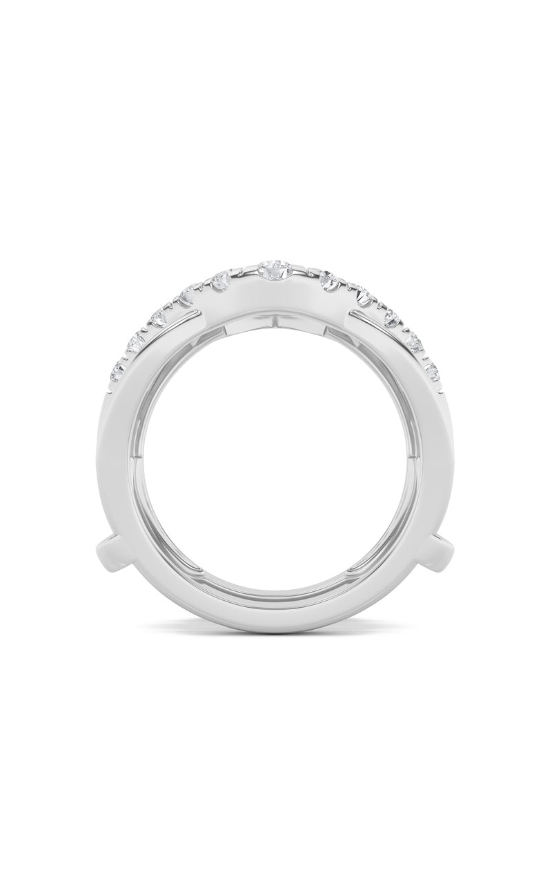 1Cttw Round Shaped Lab Grown Diamond (F/VS) Insert Jacket Ring in 14K Gold