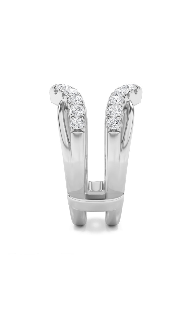 1Cttw Round Shaped Lab Grown Diamond (F/VS) Insert Jacket Ring in 14K Gold