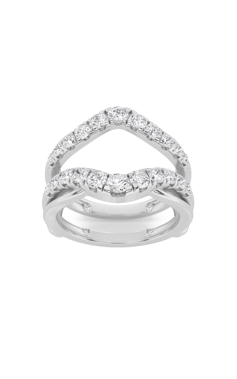 3Cttw Round Shaped Lab Grown Diamond (F/VS) Insert Jacket Ring in 14K Gold