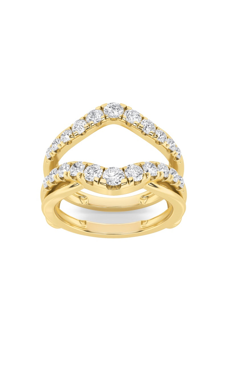 3Cttw Round Shaped Lab Grown Diamond (F/VS) Insert Jacket Ring in 14K Gold