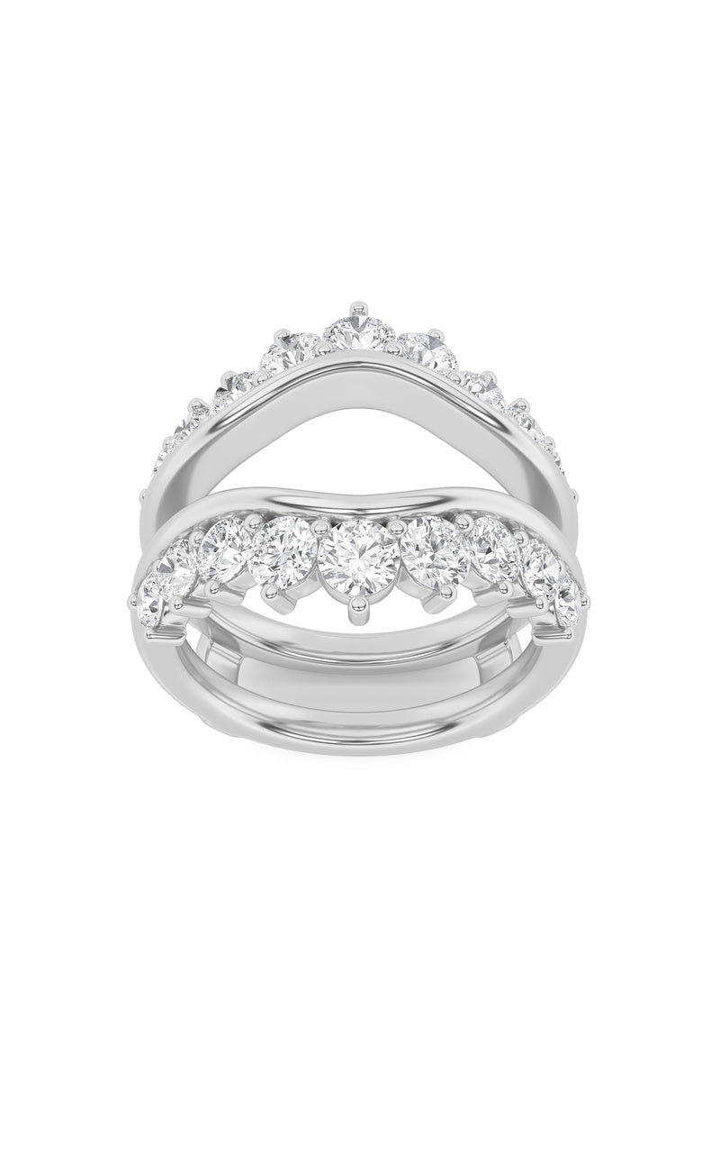 2Cttw Round Shaped Lab Grown Diamond (F/VS) Insert Jacket Ring in 14K Gold