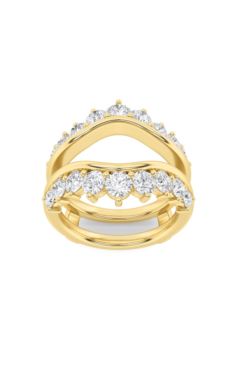 2Cttw Round Shaped Lab Grown Diamond (F/VS) Insert Jacket Ring in 14K Gold