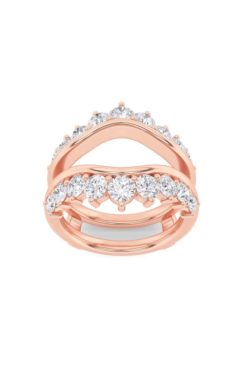 2Cttw Round Shaped Lab Grown Diamond (F/VS) Insert Jacket Ring in 14K Gold