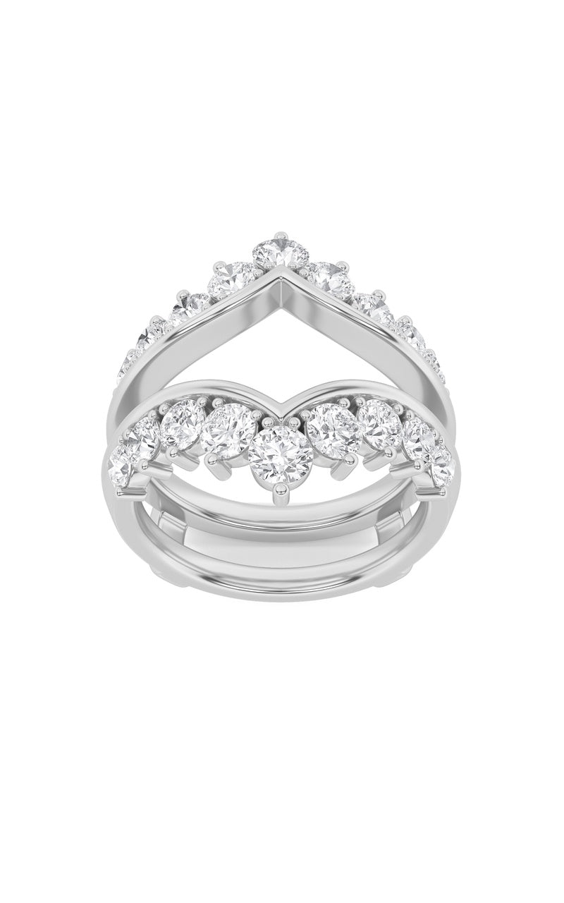 2Cttw Round Shaped Lab Grown Diamond (F/VS) Insert Jacket Ring in 14K Gold