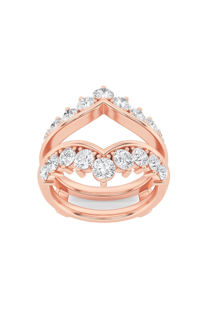 2Cttw Round Shaped Lab Grown Diamond (F/VS) Insert Jacket Ring in 14K Gold