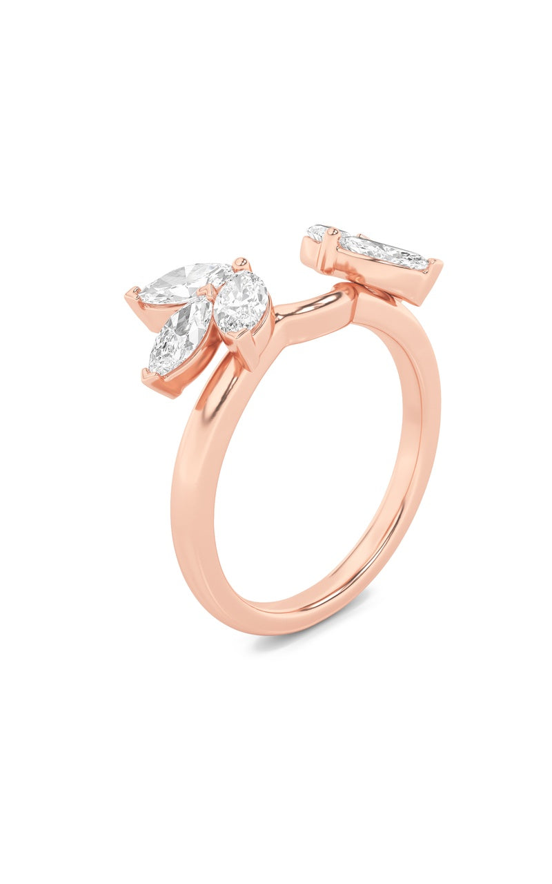 1Cttw Marquise Shaped Lab Grown Diamond (F/VS) Wrap  Ring in 14K Gold