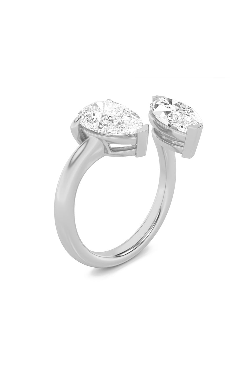 3Cttw Marquise Shaped Lab Grown Diamond (F/VS) Toi et Moi Fashiion Ring in 14K Gold