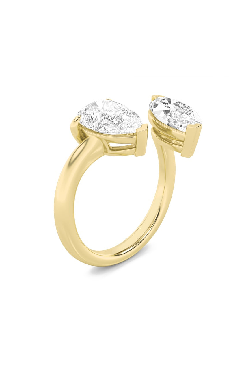 3Cttw Marquise Shaped Lab Grown Diamond (F/VS) Toi et Moi Fashiion Ring in 14K Gold