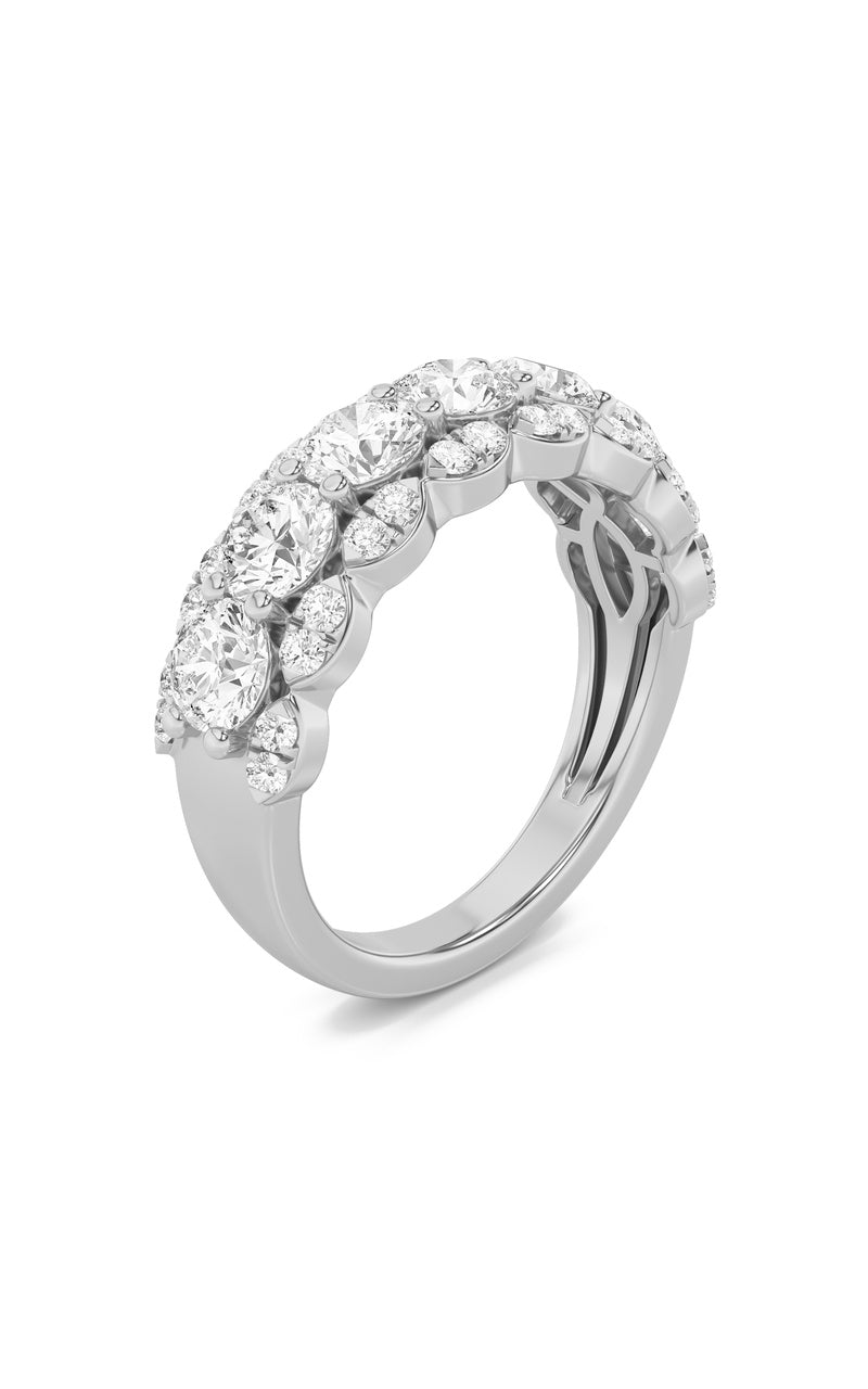 2Cttw Round Shaped Lab Grown Diamond (F/VS) Multi Stone Band Ring in 14K Gold