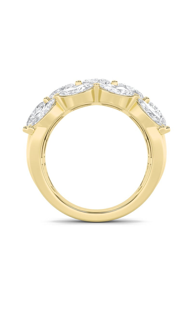 3Cttw Oval Shaped Lab Grown Diamond (F/VS) Multi Stone Band Ring in 14K Gold