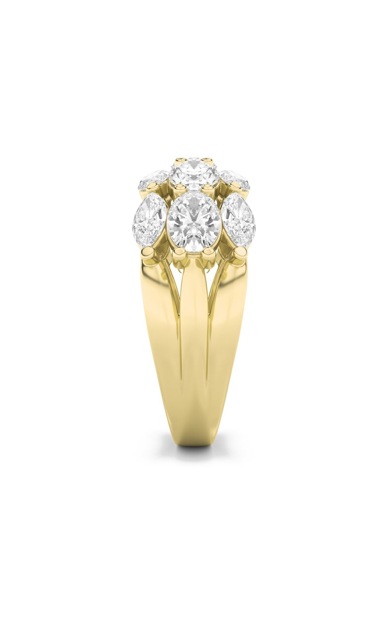 3Cttw Oval Shaped Lab Grown Diamond (F/VS) Multi Stone Band Ring in 14K Gold