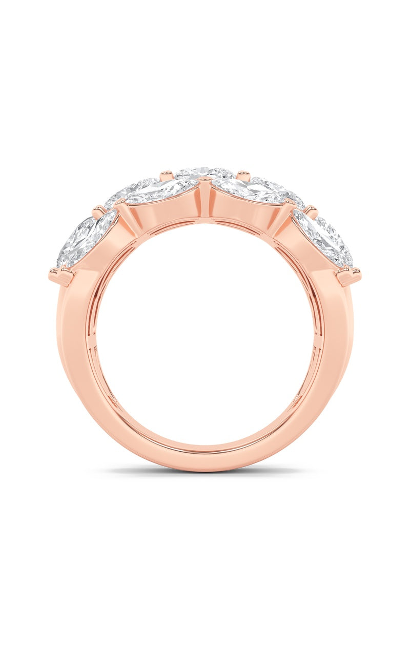 3Cttw Oval Shaped Lab Grown Diamond (F/VS) Multi Stone Band Ring in 14K Gold