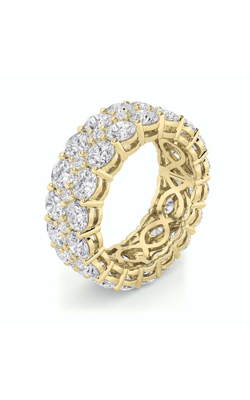 8Cttw Round Shaped Lab Grown Diamond (F/VS) Eternity Band Ring in 14K Gold