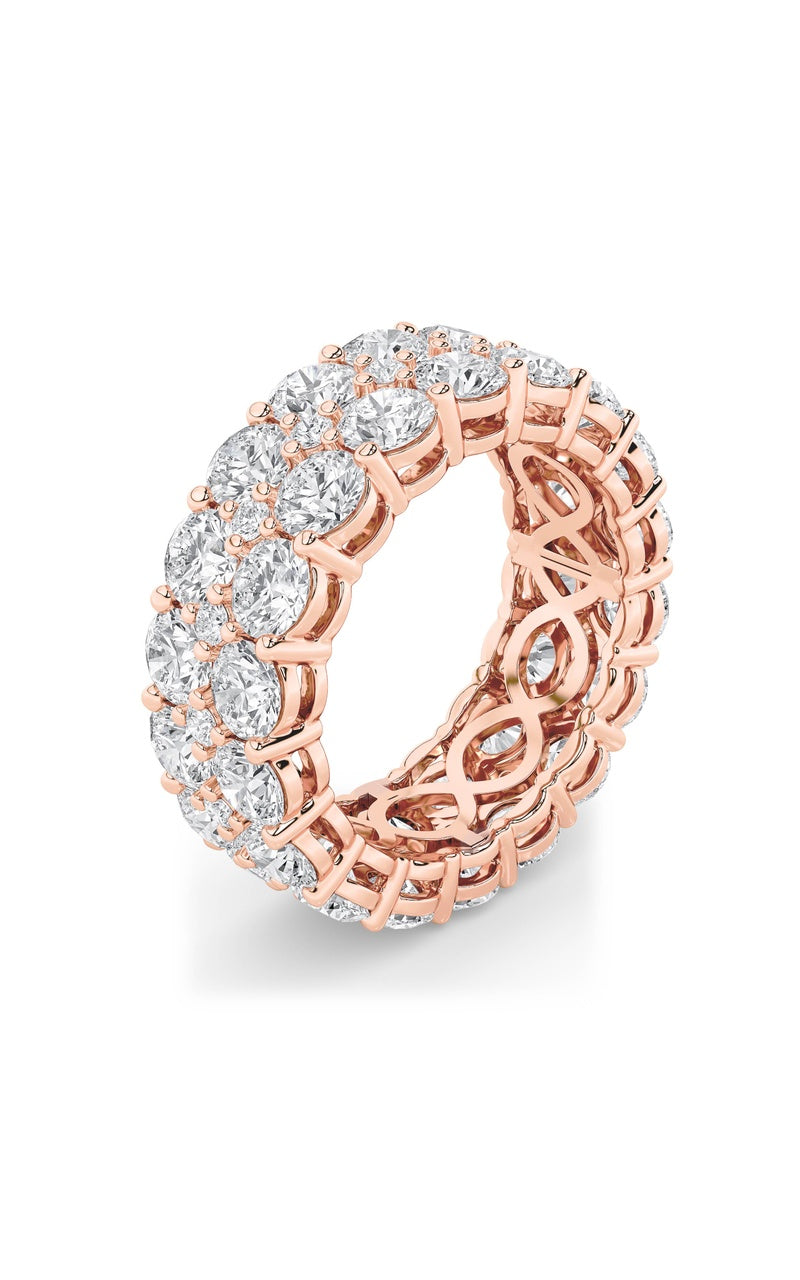 8Cttw Round Shaped Lab Grown Diamond (F/VS) Eternity Band Ring in 14K Gold