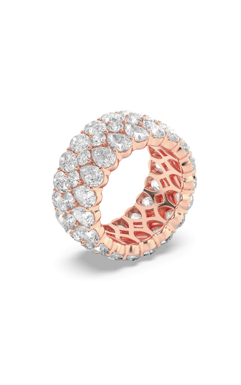 9Cttw Pear Shaped Lab Grown Diamond (F/VS) Eternity Band Ring in 14K Gold