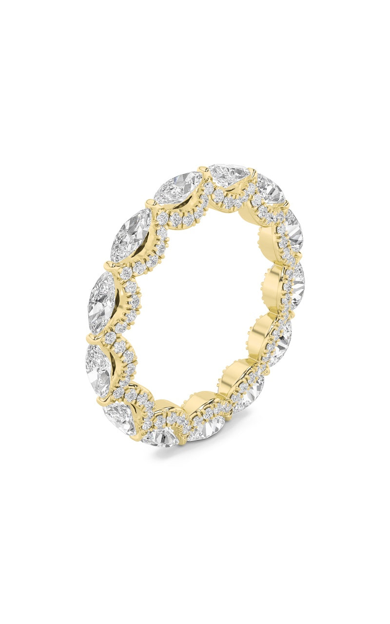 2.5Cttw Marquise Shaped Lab Grown Diamond (F/VS) Eternity Band Ring in 14K Gold
