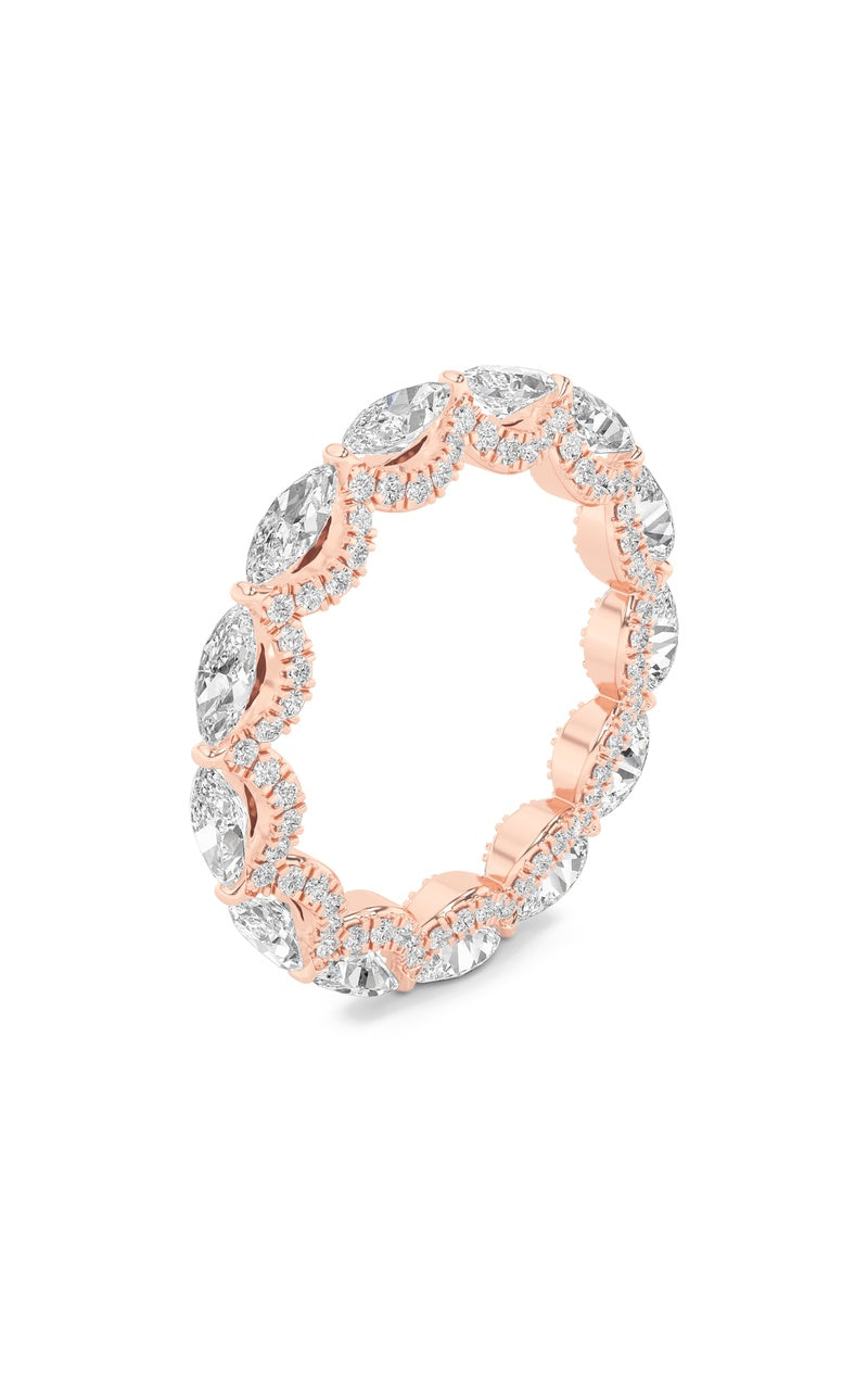 2.5Cttw Marquise Shaped Lab Grown Diamond (F/VS) Eternity Band Ring in 14K Gold