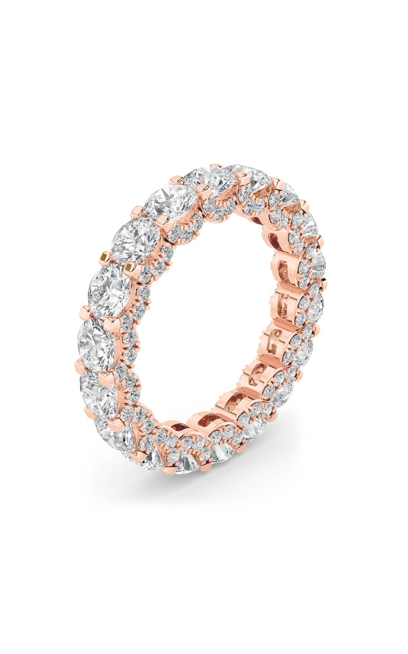 5Cttw Round Shaped Lab Grown Diamond (F/VS) Eternity Band Ring in 14K Gold