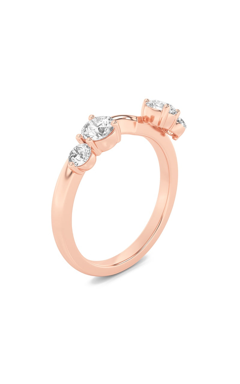 0.75Cttw Round Shaped Lab Grown Diamond (F/VS) Fashion Wrap Ring in 14K Gold