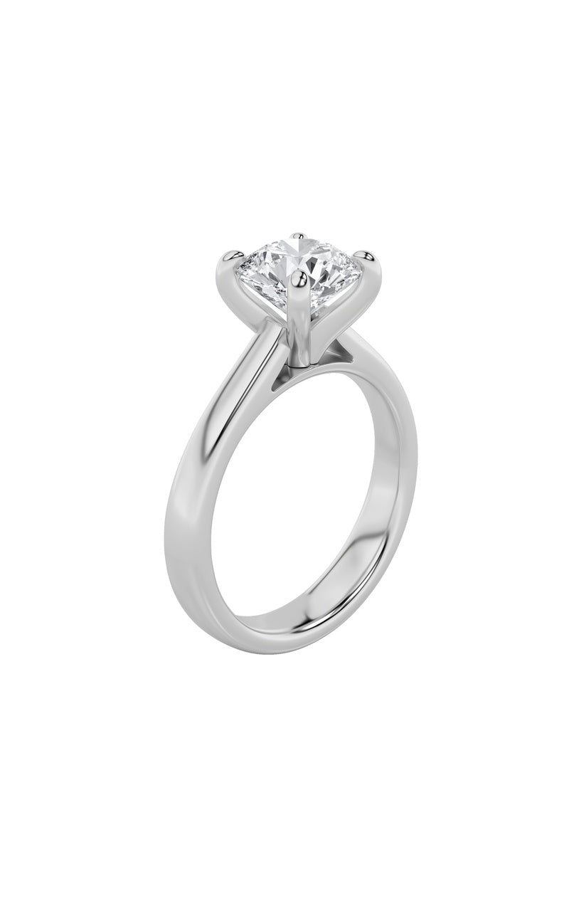 1Cttw Round Shaped Lab Grown Diamond (F/VS) Classic Solitaire Engagement Ring in 14K Gold