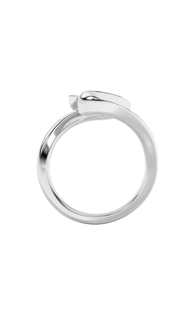 1.5Cttw Pear Shaped Lab Grown Diamond (F/VS) Wave inspired Engagement  Ring in 14K Gold