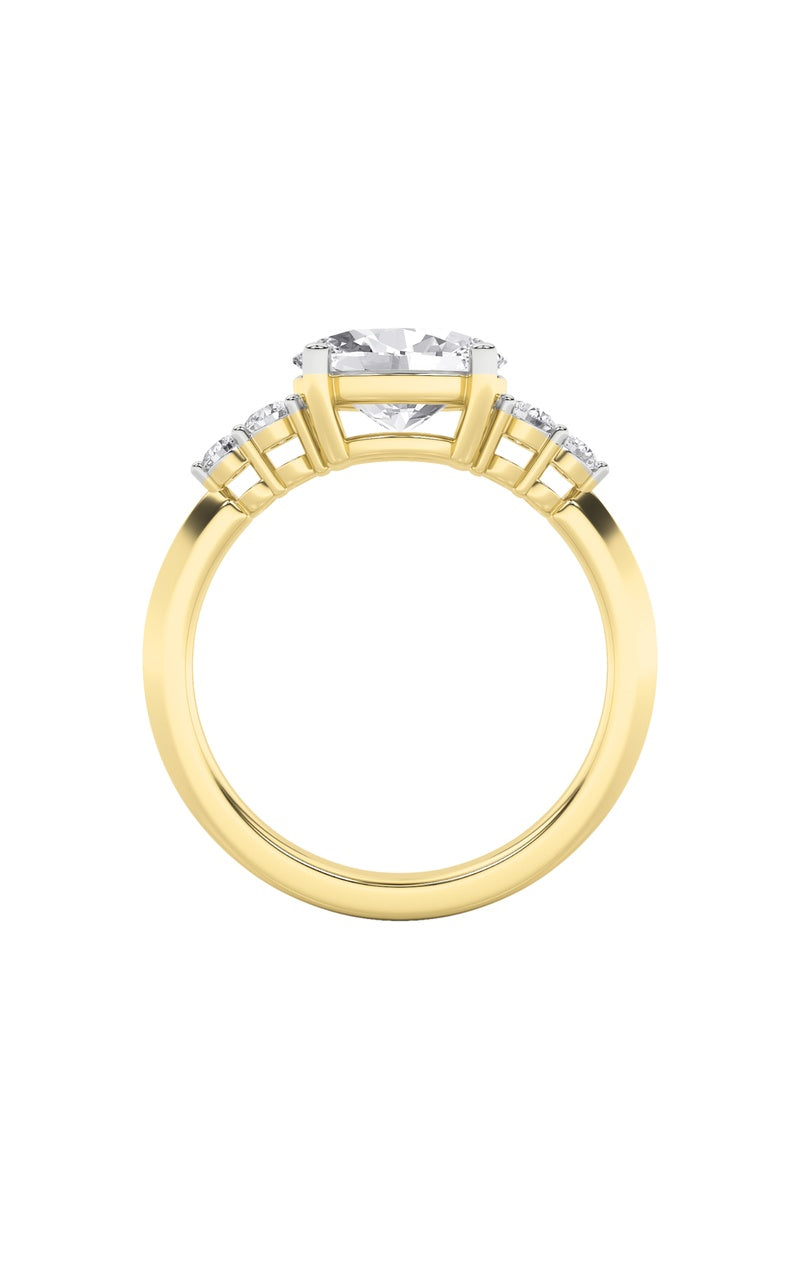 1.5Cttw Oval Shaped Lab Grown Diamond (F/VS) East West Five Stone Ring in 14K Gold
