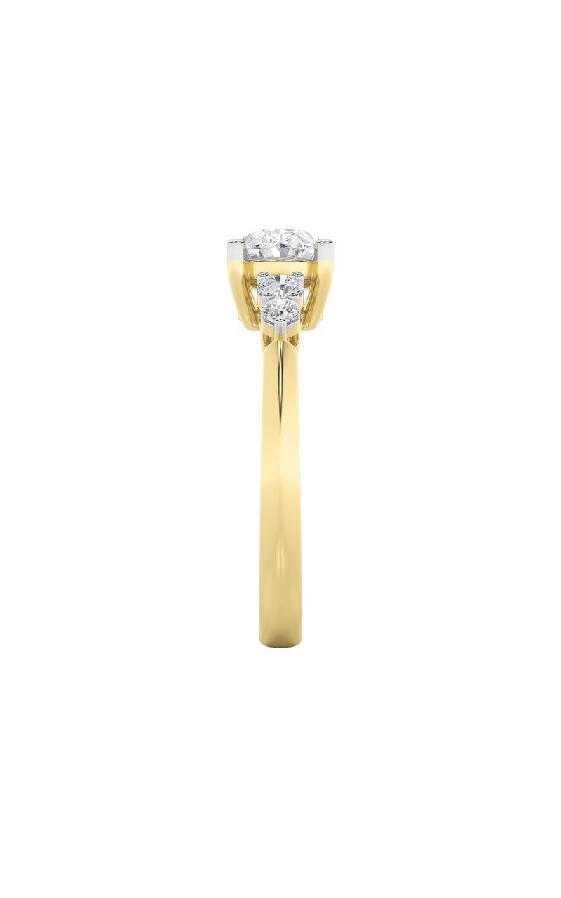 1.5Cttw Oval Shaped Lab Grown Diamond (F/VS) East West Five Stone Ring in 14K Gold