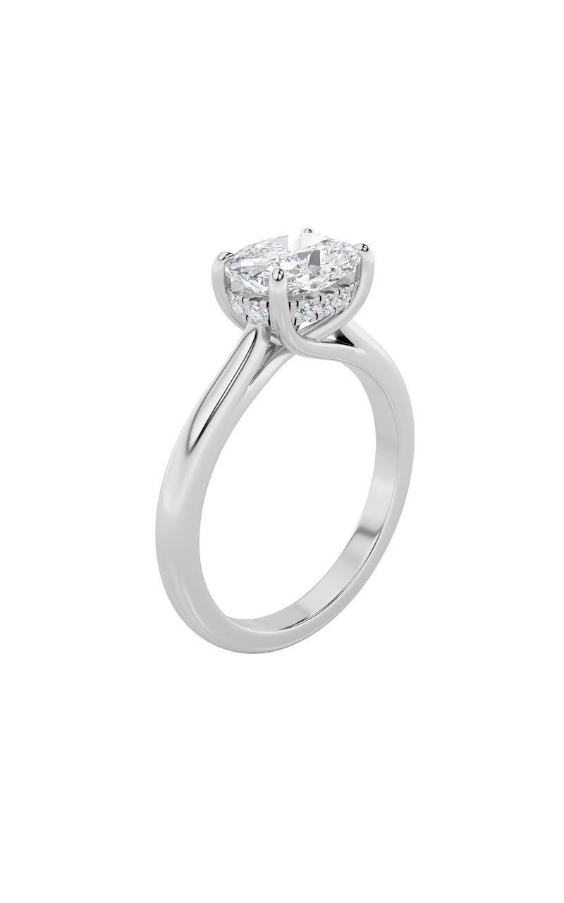 1.5Cttw Elongated Cushion Shaped Lab Grown Diamond (F/VS) East West Solitaire Ring in 14K Gold