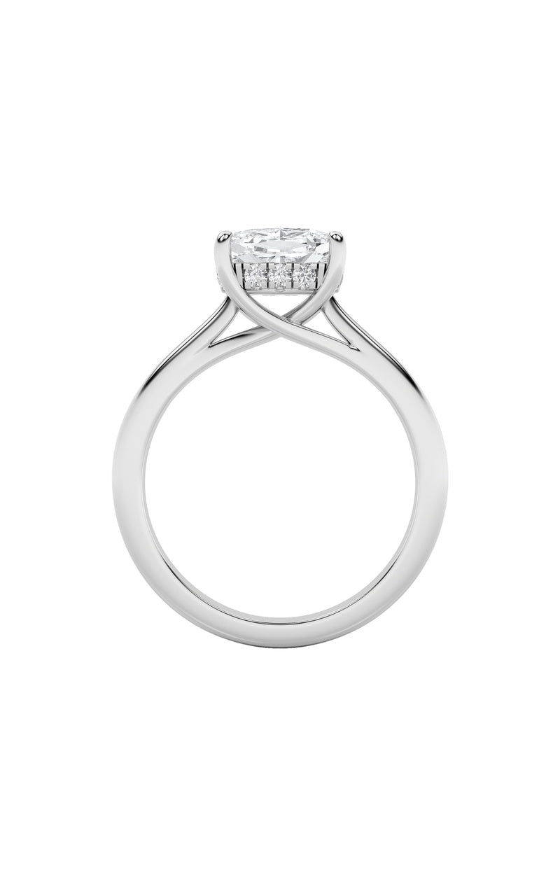 1.5Cttw Elongated Cushion Shaped Lab Grown Diamond (F/VS) East West Solitaire Ring in 14K Gold