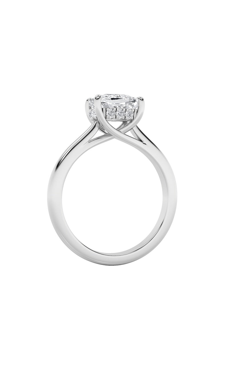 1.5Cttw Elongated Cushion Shaped Lab Grown Diamond (F/VS) East West Solitaire Ring in 14K Gold