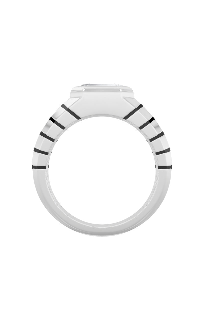 2Cttw Emerald Shaped Lab Grown Diamond (F/VS) Mens RING in 14K Gold