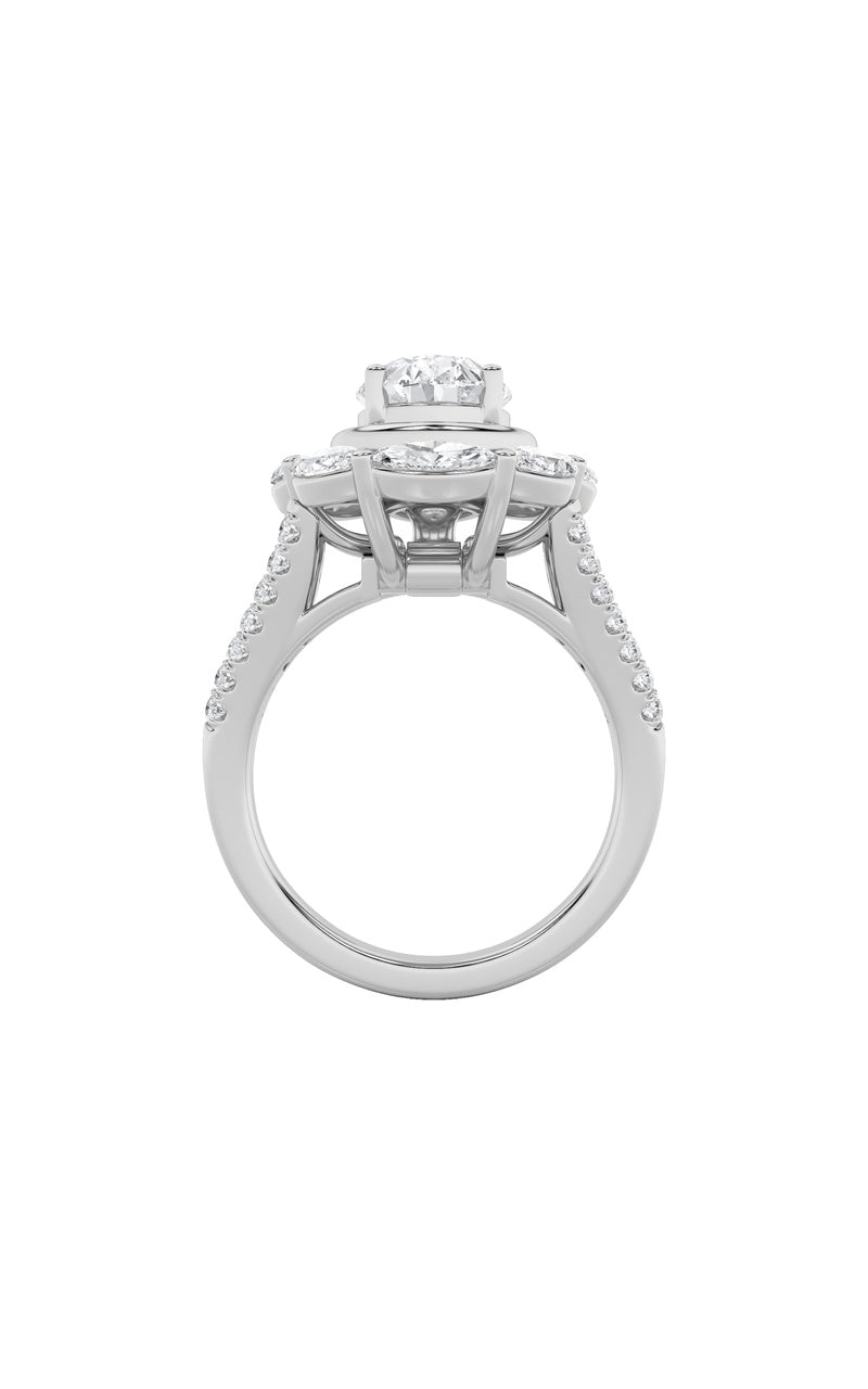 3.75Cttw Oval Shaped Lab Grown Diamond (F/VS)  Ring in 14K Gold