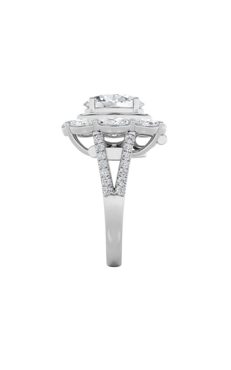 3.75Cttw Oval Shaped Lab Grown Diamond (F/VS)  Ring in 14K Gold