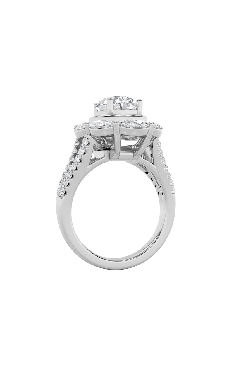 3.75Cttw Oval Shaped Lab Grown Diamond (F/VS)  Ring in 14K Gold