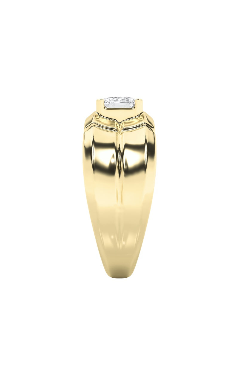 2Cttw Radiant Shaped Lab Grown Diamond (F/VS) Mens Ring in 14K Gold