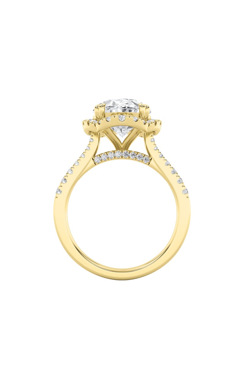 4.5Cttw Oval Shaped Lab Grown Diamond (F/VS) Bold Accented Engagement Ring in 14K Gold