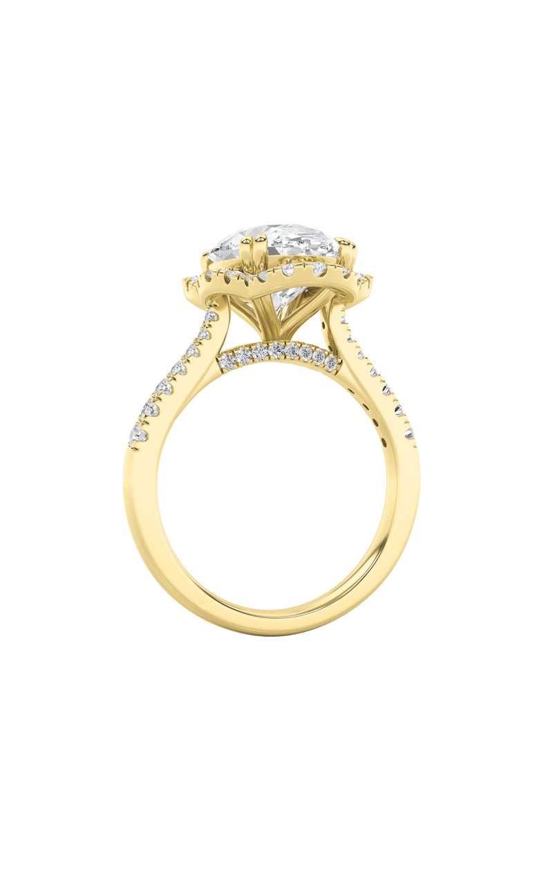 4.5Cttw Oval Shaped Lab Grown Diamond (F/VS) Bold Accented Engagement Ring in 14K Gold