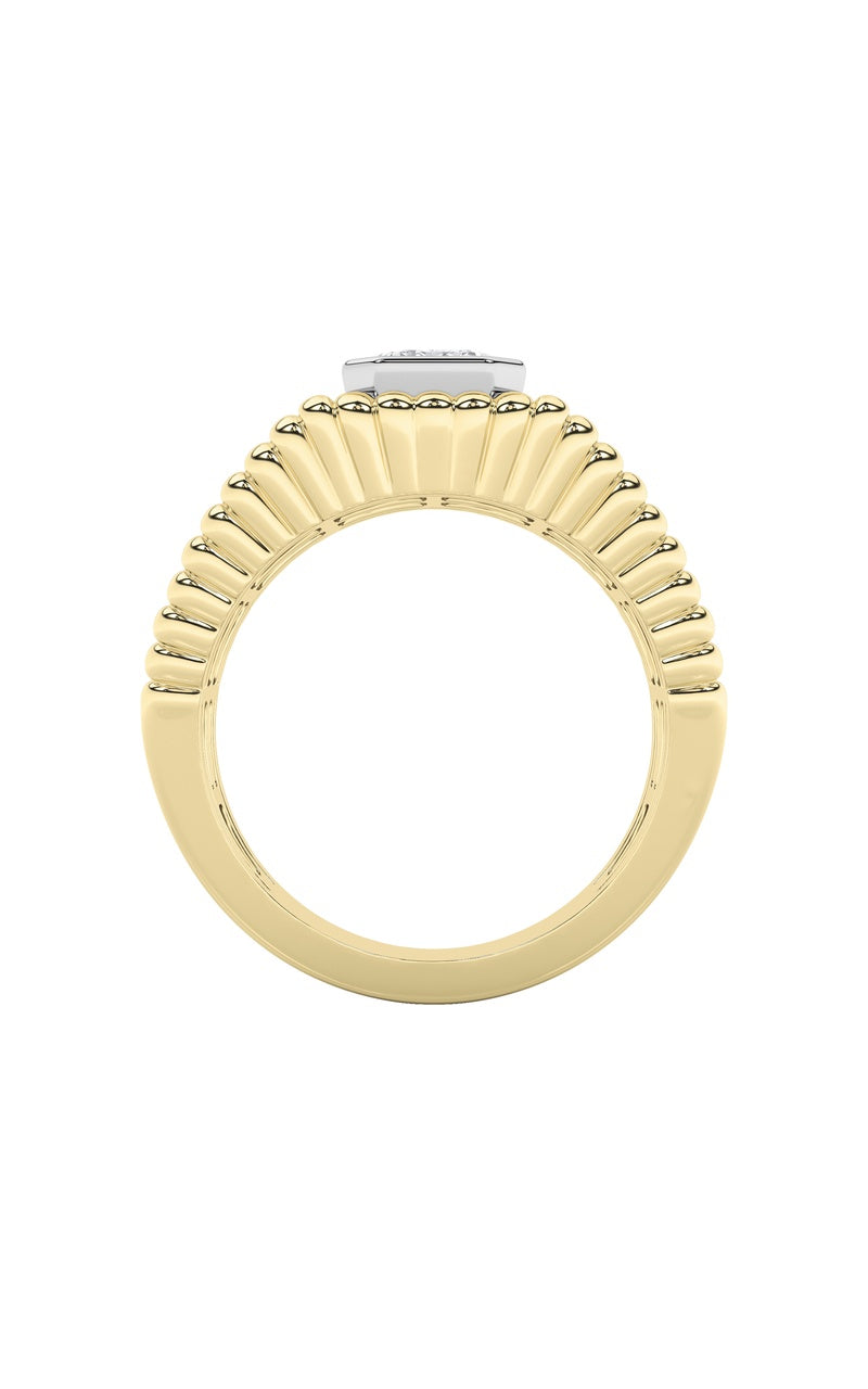 2Cttw Emerald Shaped Lab Grown Diamond (F/VS) Strata Chic Collection Ring in 14K Gold