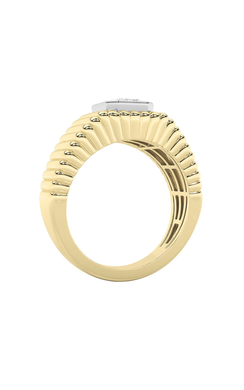 2Cttw Emerald Shaped Lab Grown Diamond (F/VS) Strata Chic Collection Ring in 14K Gold