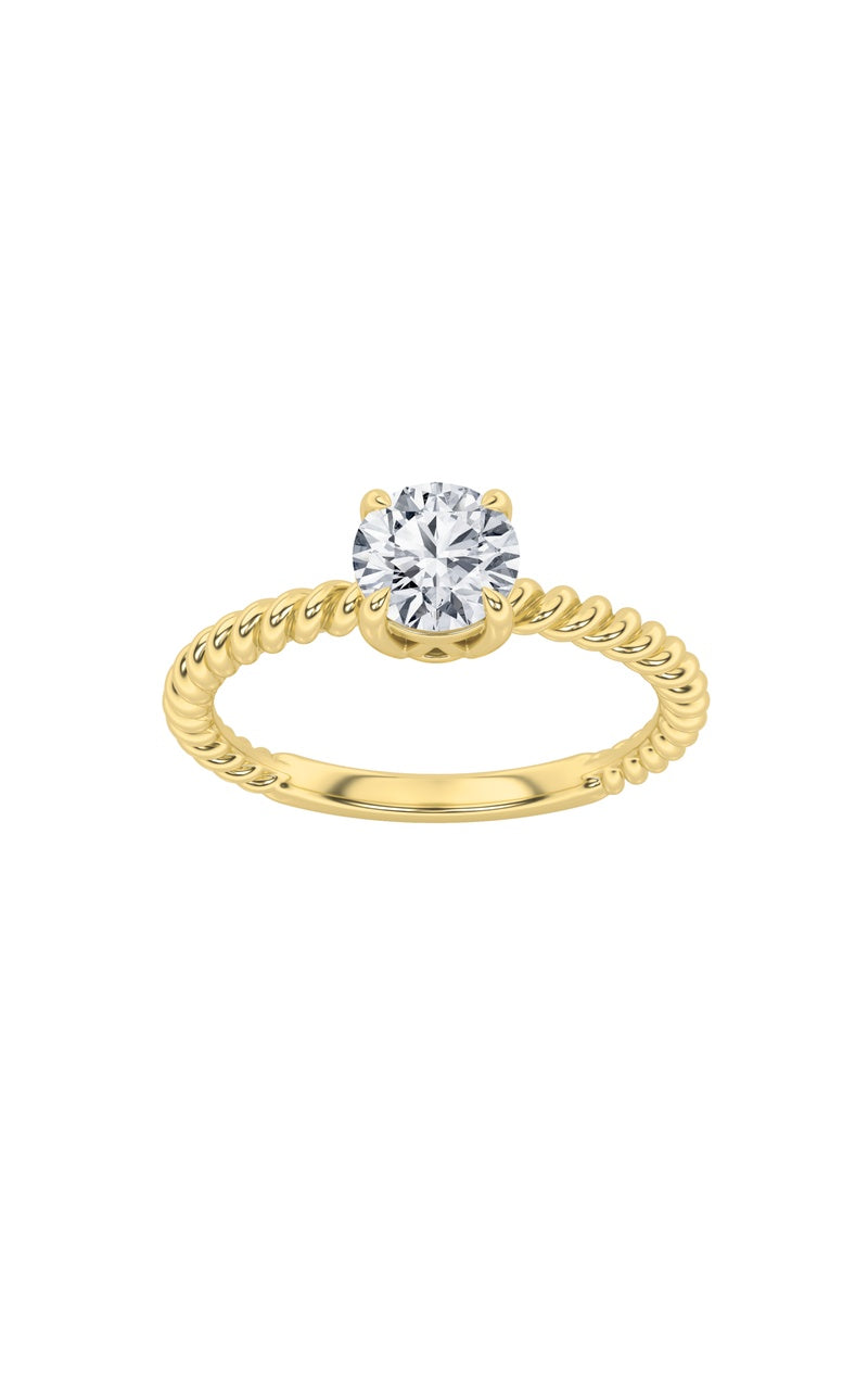 0.5Cttw Emerald Shaped Lab Grown Diamond (F/VS) Petite Solitaire Engagement RING in 14K Gold