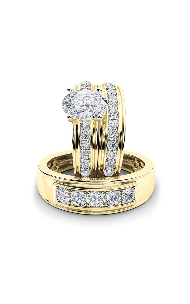 2Cttw Oval Shaped Lab Grown Diamond (F/VS)  Ring in 14K Gold