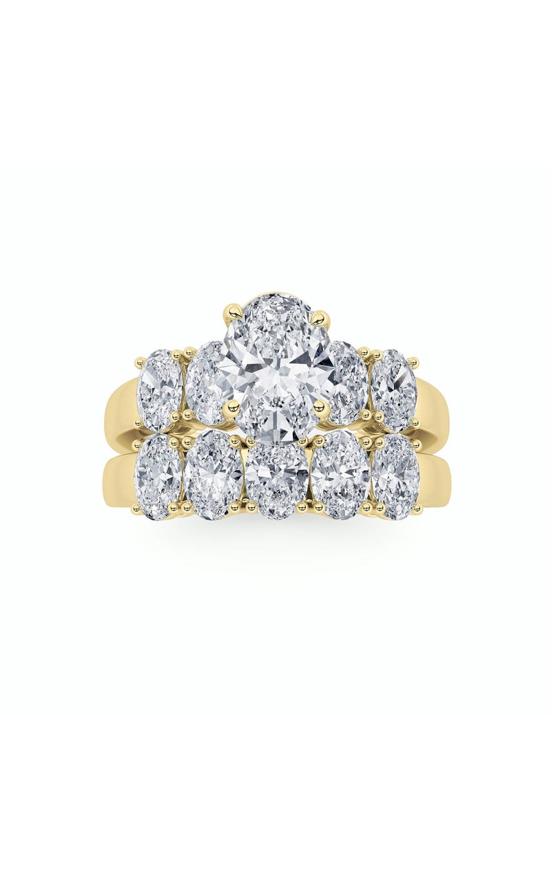 2.5Cttw Radiant Shaped Lab Grown Diamond (F/VS) Bridal Set with Matching Band and  Ring in 14K Gold