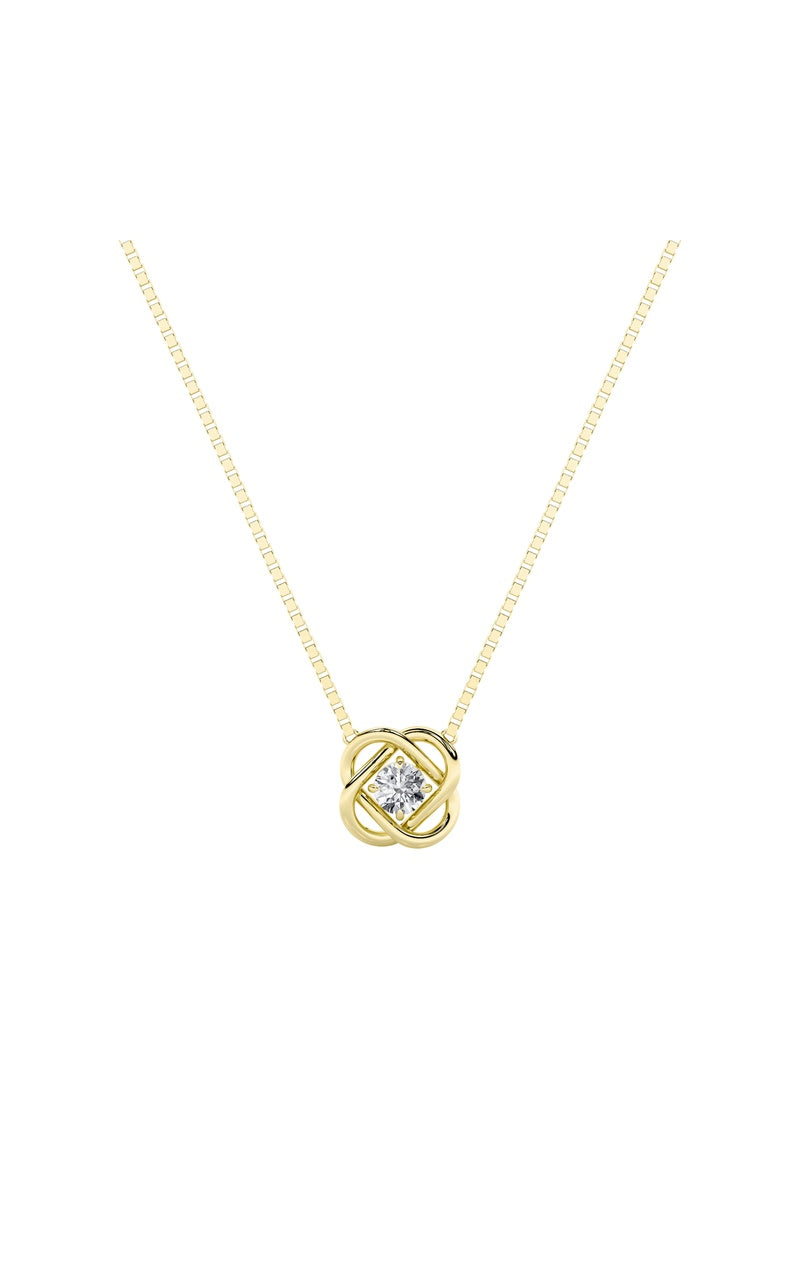 1Cttw Round Shaped Lab Grown Diamond (F/VS)  Necklace in 14K Gold
