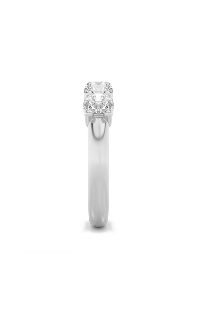 1Cttw Round Shaped Lab Grown Diamond (F/VS) Five Stone Band Ring in 14K Gold