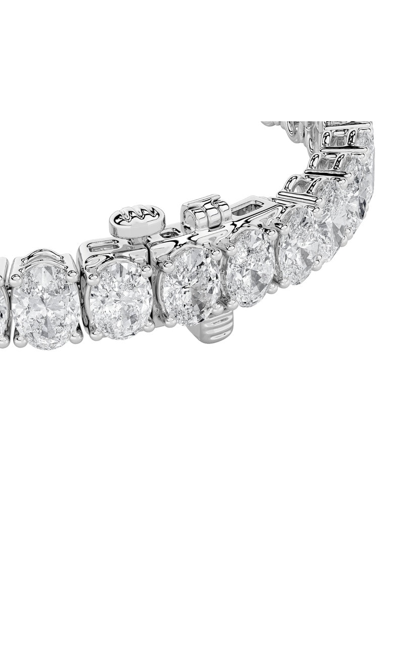 14.75Cttw Oval Shaped Lab Grown Diamond (F/VS) Tennis Bracelet in 14K Gold