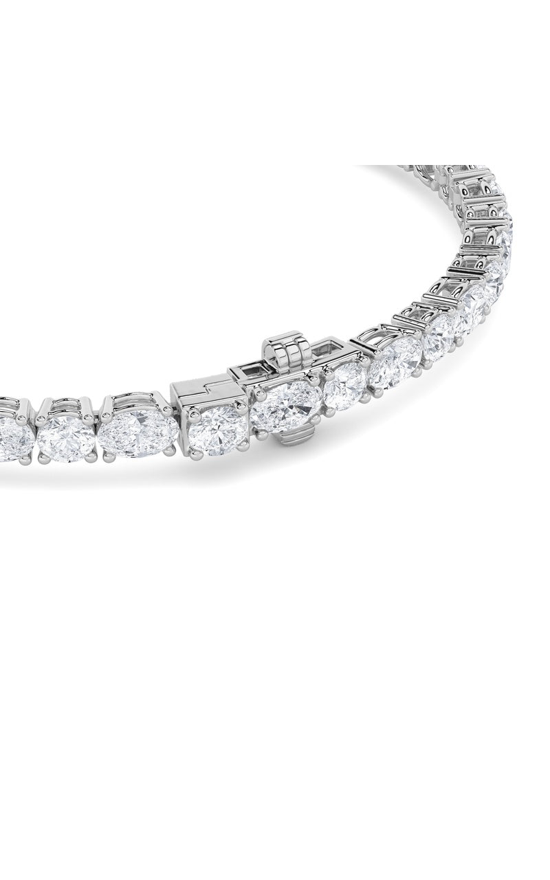 6.75Cttw Oval Shaped Lab Grown Diamond (F/VS)  Bracelet in 14K Gold