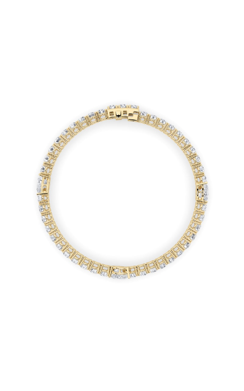 10Cttw Pear Shaped Lab Grown Diamond (F/VS) East West Station Bracelet in 14K Gold