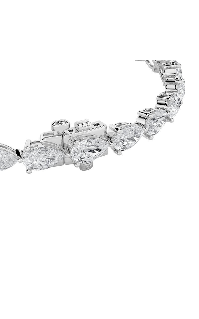 8.5Cttw Pear Shaped Lab Grown Diamond (F/VS) Fancy Line Bracelet in 14K Gold